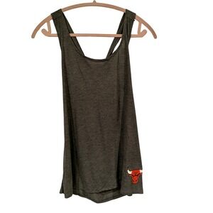 GTM Sportswear Chicago Bulls Tank Top Womens Medium Gray Open Back Knotted NBA